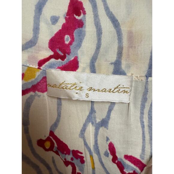 Natalie Martin Melanie Dress in Pisces Light Blue Fuchsia Sz. S - Picture 6 of 8